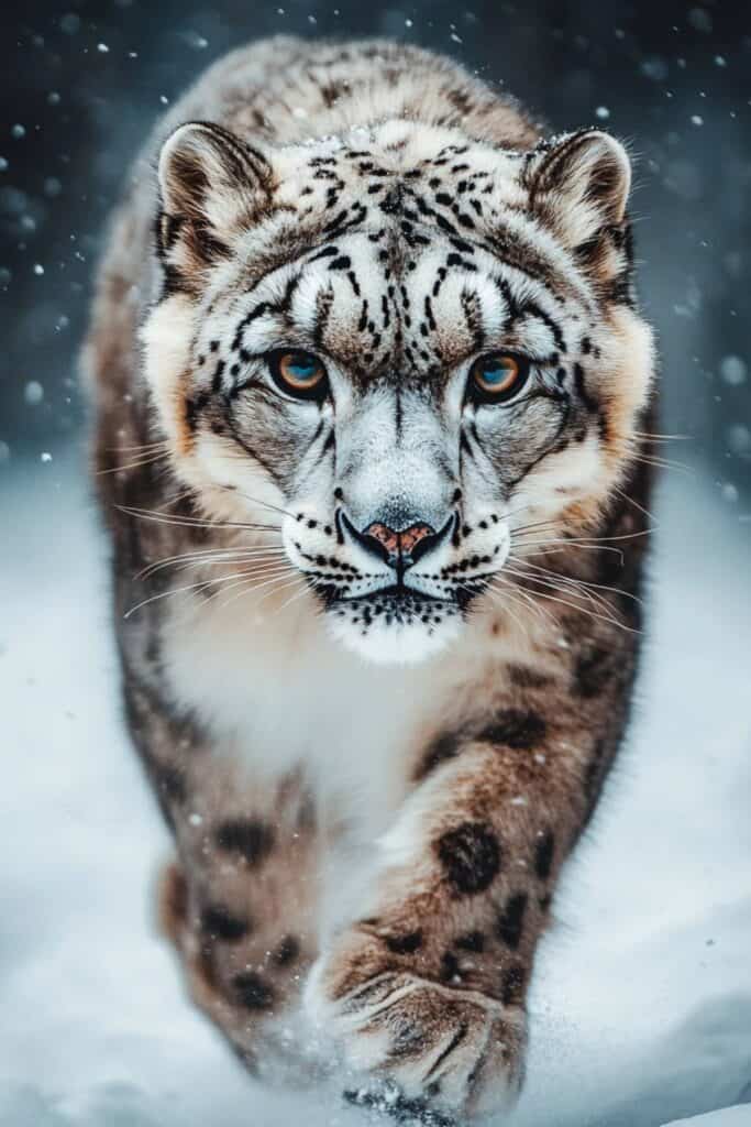 Spiritual representation of a snow leopard