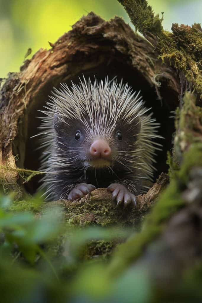 A baby porcupine