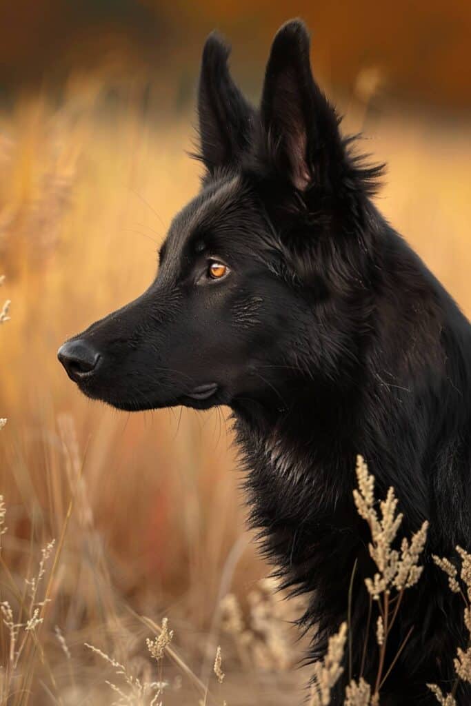 A black german shepherd