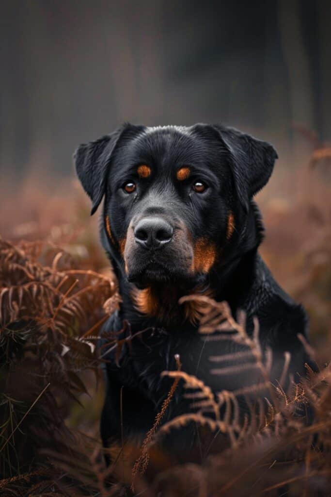 A large Rottweiler