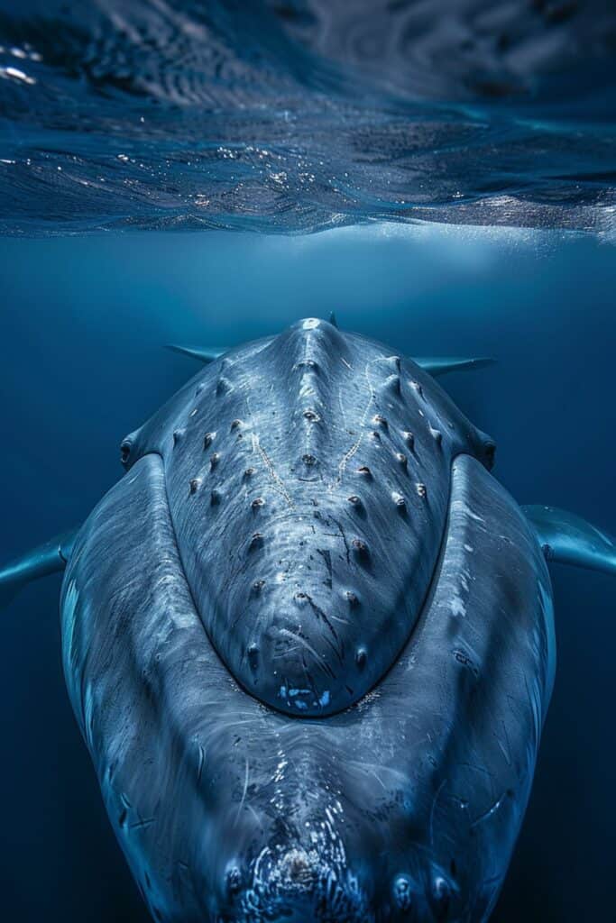 A large blue whale