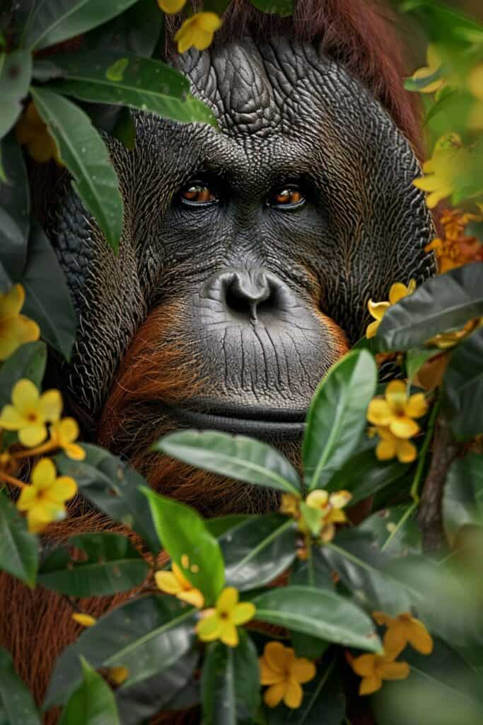 A large orangutan