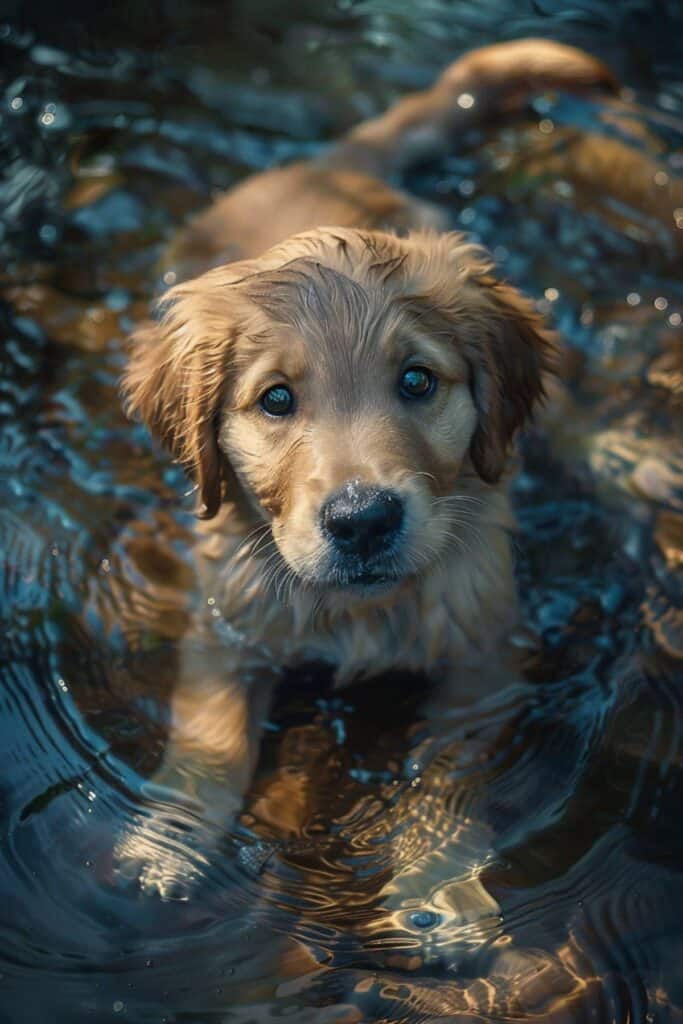 A puppy golden retriever