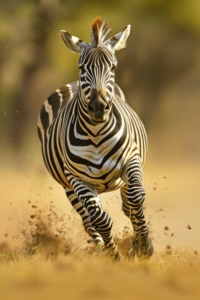 A running zebra