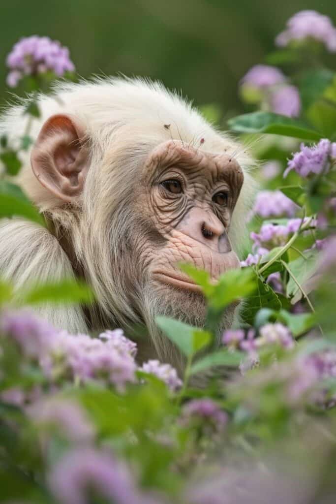 A white chimpanzee