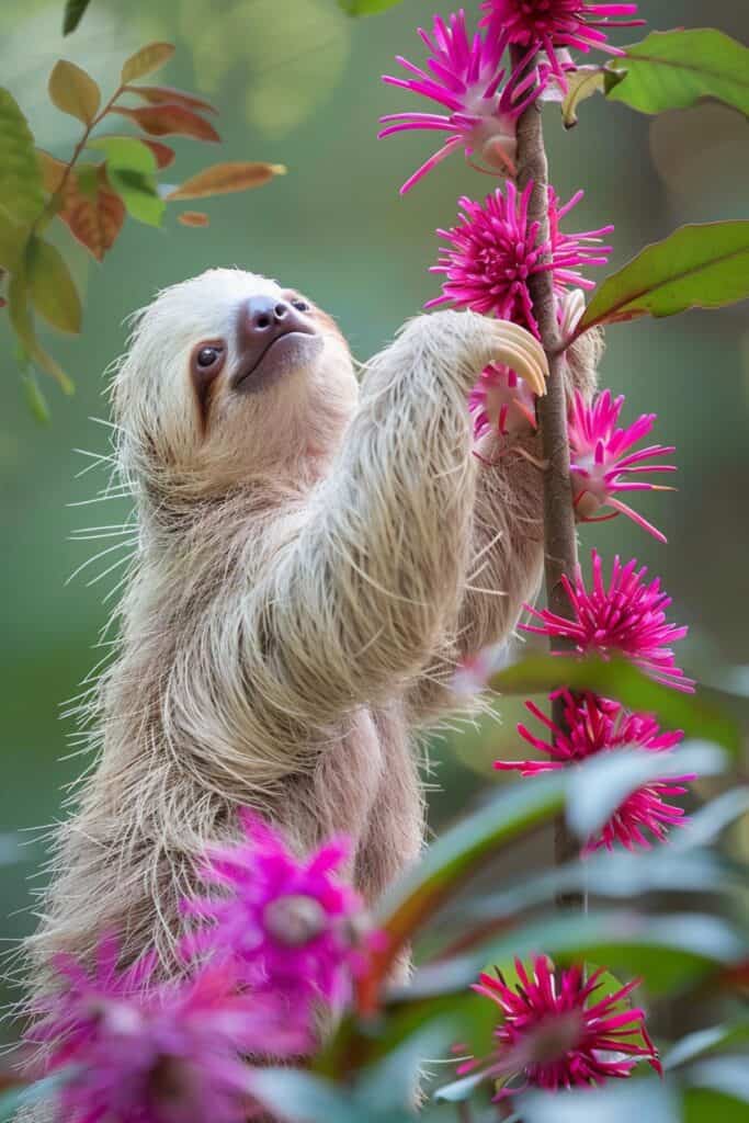 A white sloth