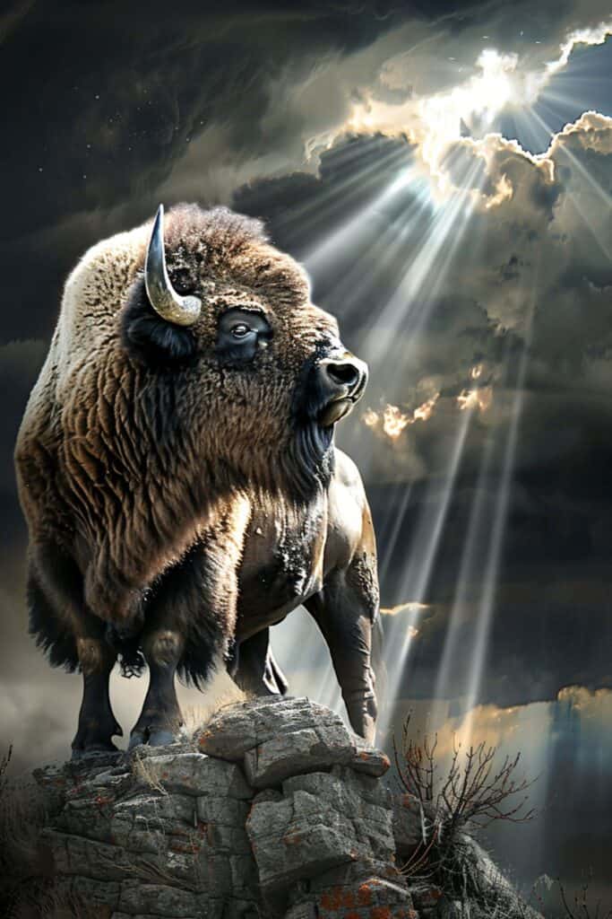 Biblical representation of a bison