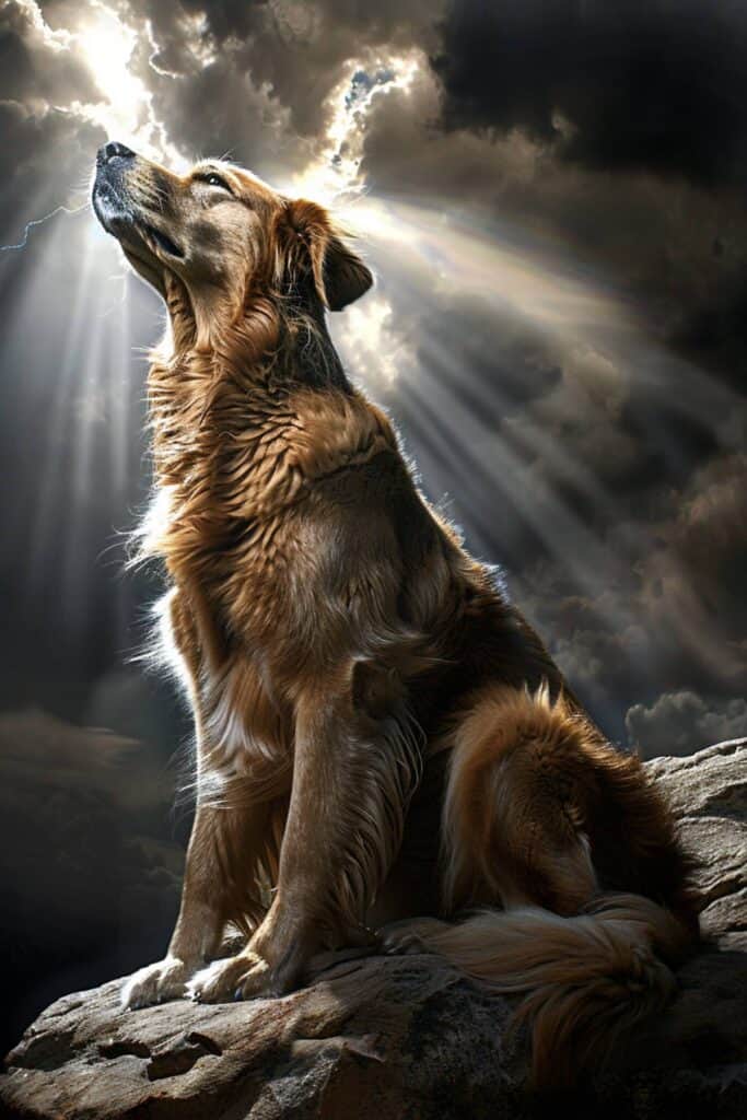 Biblical representation of a golden retriever