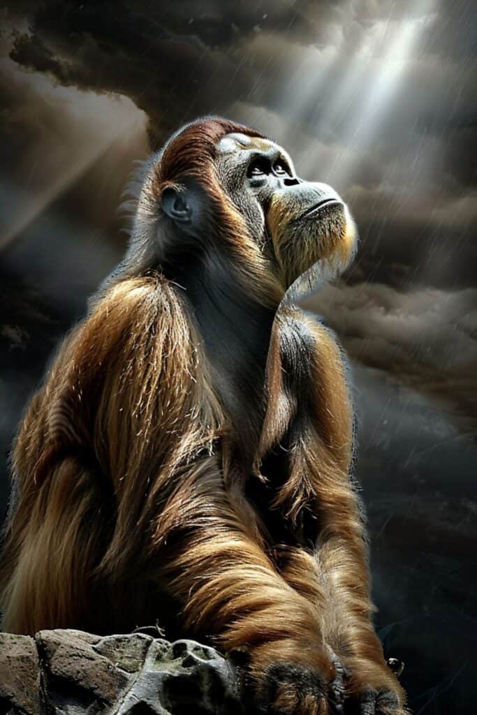 Biblical representation of an orangutan