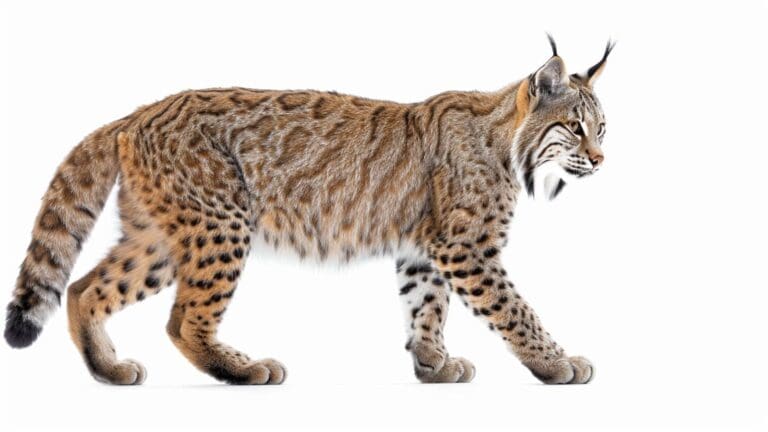 Bobcat on white background