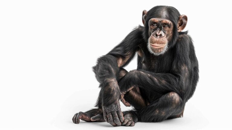 Chimpanzee on white background