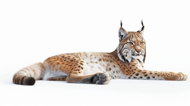 Lynx on white background