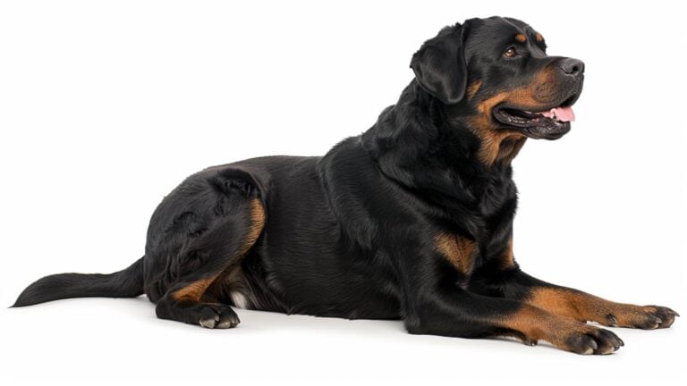 Rottweiler on white background