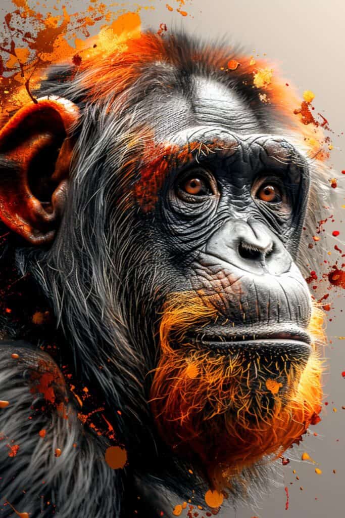 Spiritual representation of a chimpanzee