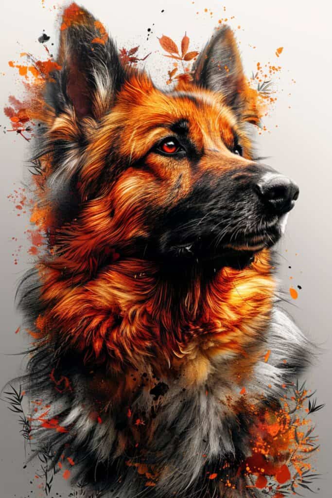 Spiritual representation of a german shepherd