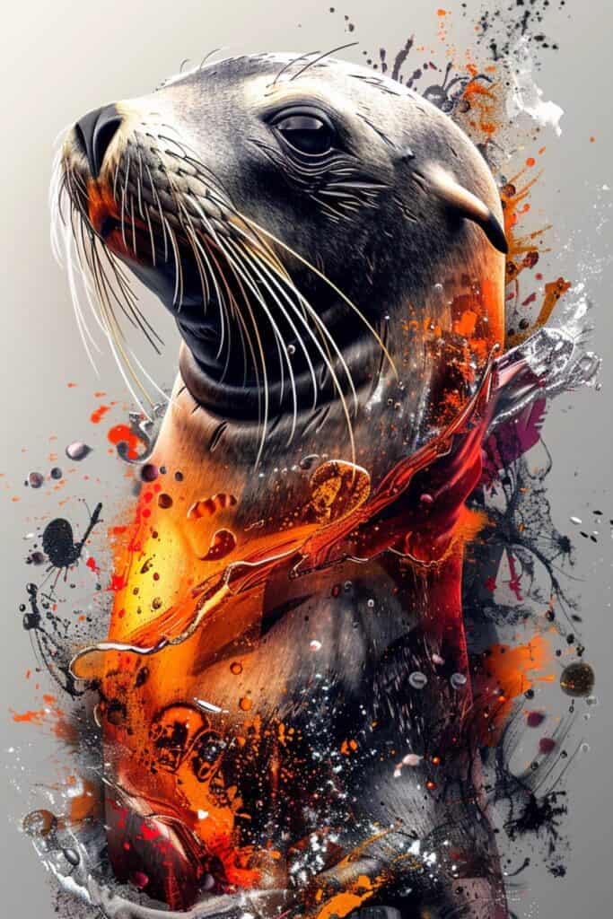 Spiritual representation of a sea lion