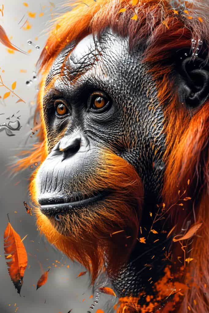 Spiritual representation of an orangutan