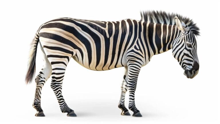 Zebra on white background