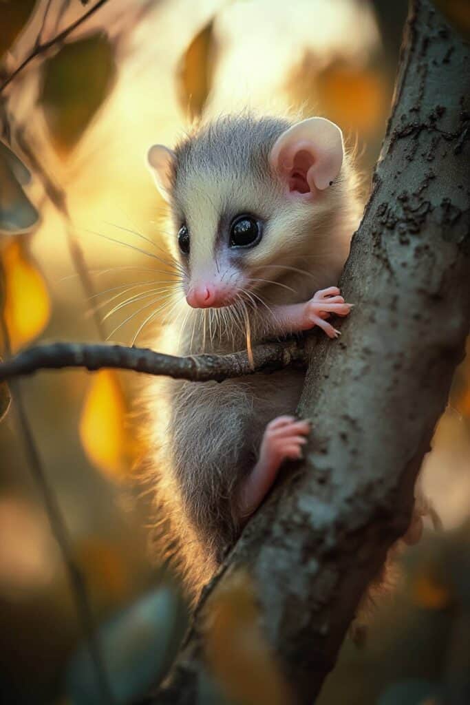 A baby opossum