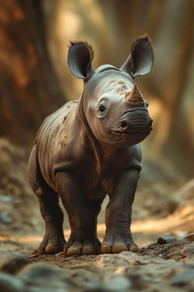 A baby rhinoceros