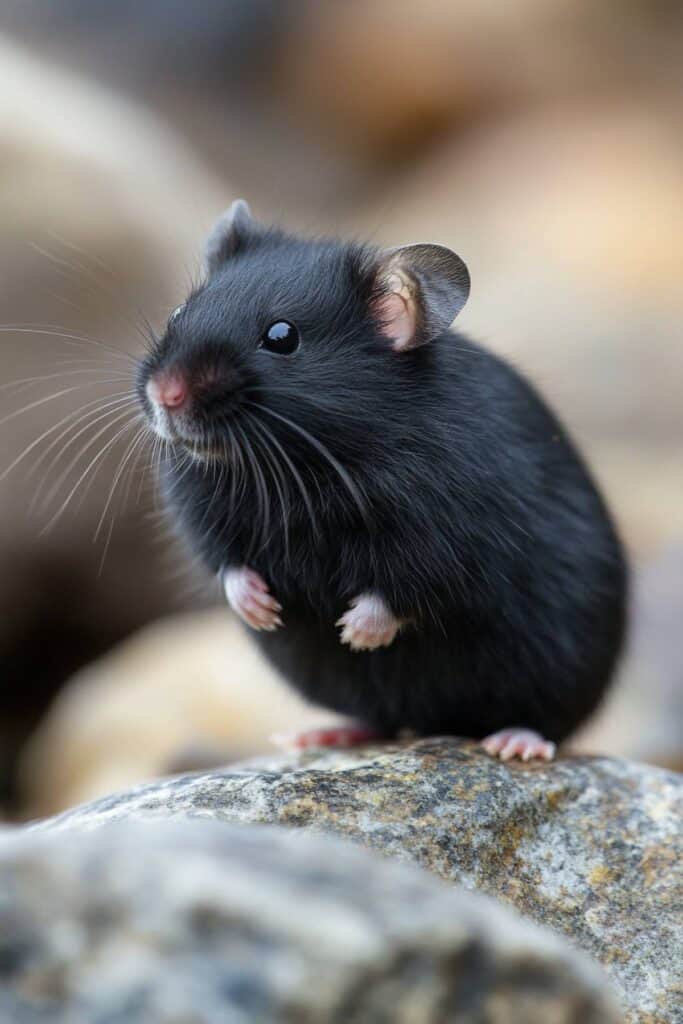 A black hamster