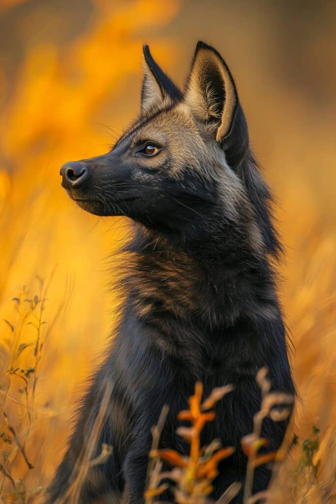 A black hyena