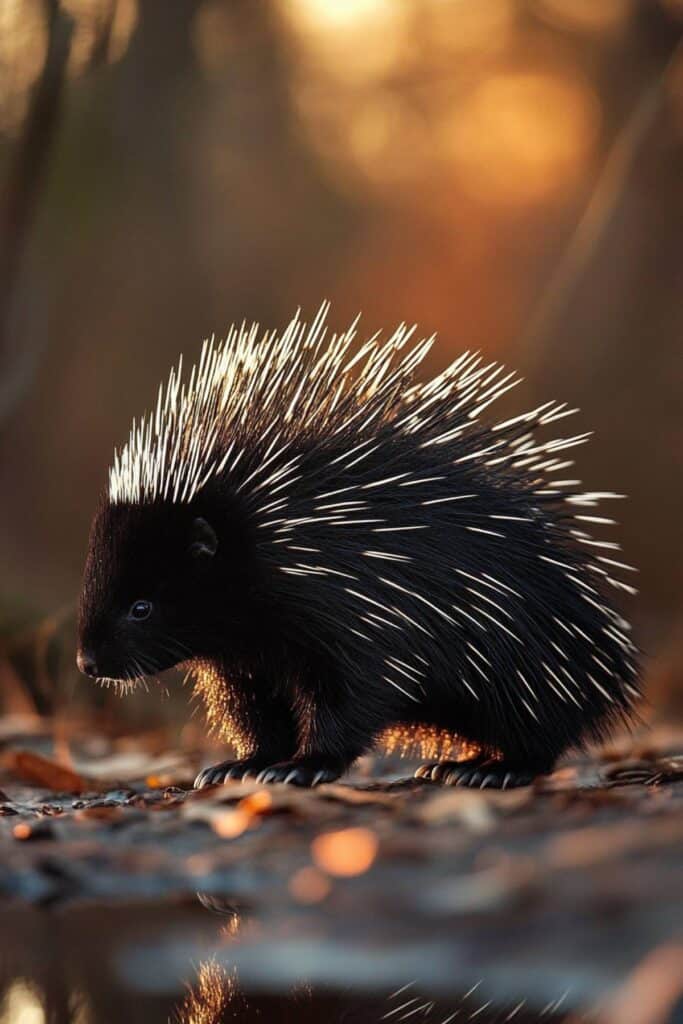 A black porcupine