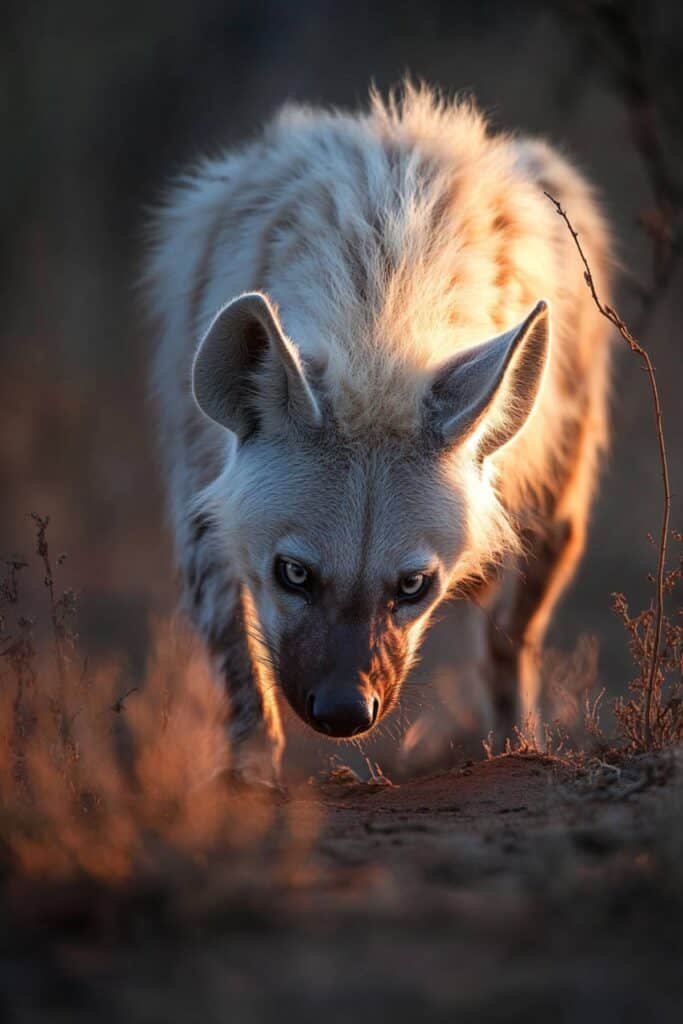 A white hyena