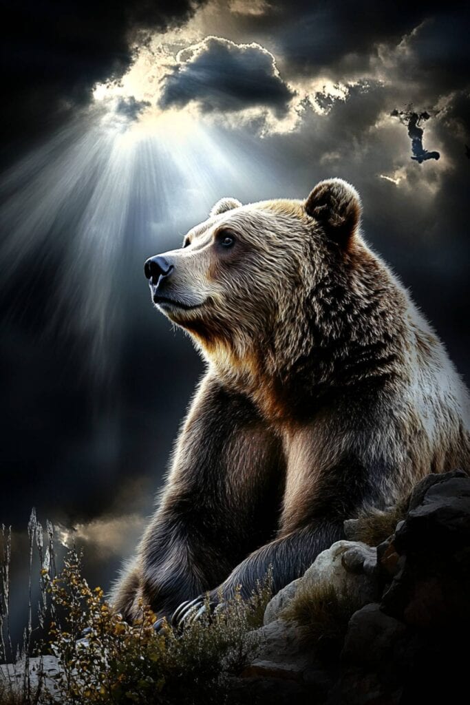 Biblical representation of a brown bear