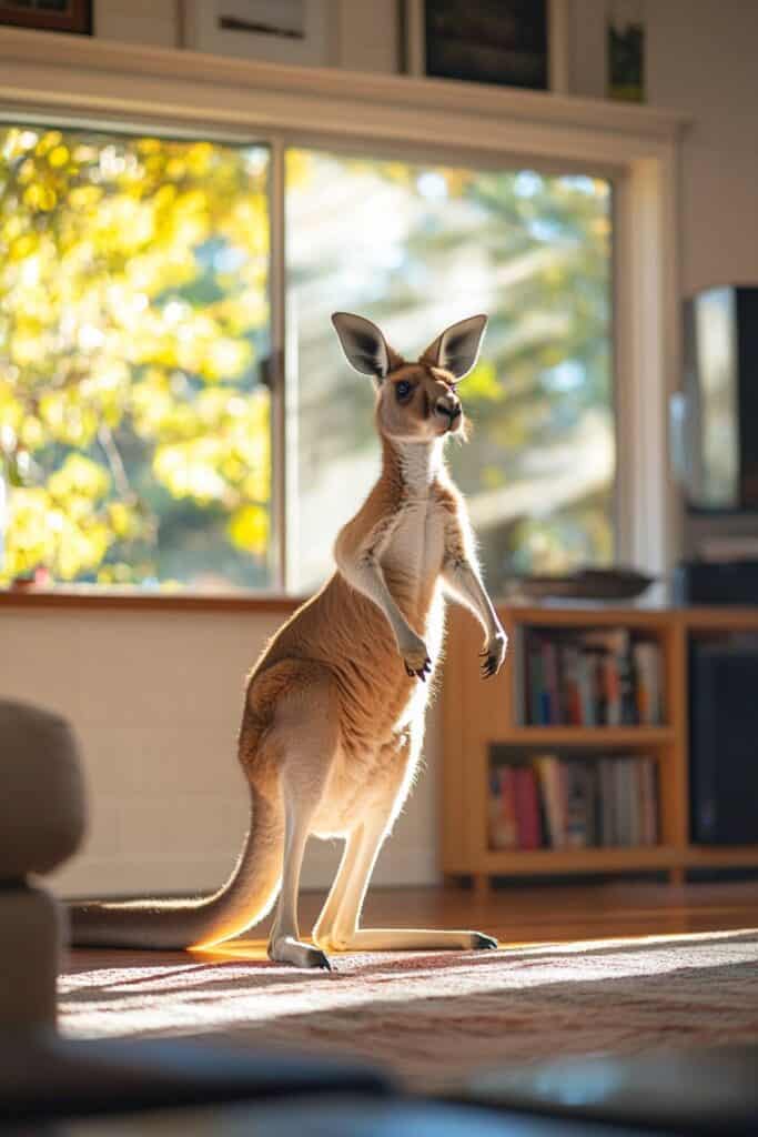 Kangaroo in the house