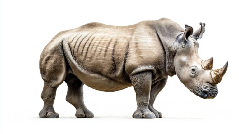 Rhinoceros on white background