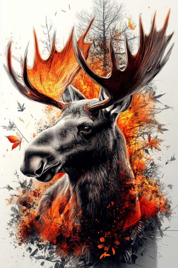 Spiritual representation of a moose 