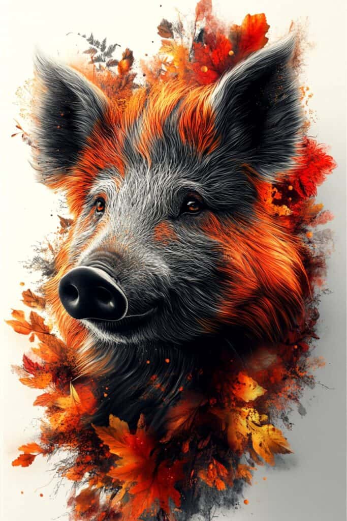 Spiritual representation of a wild boar