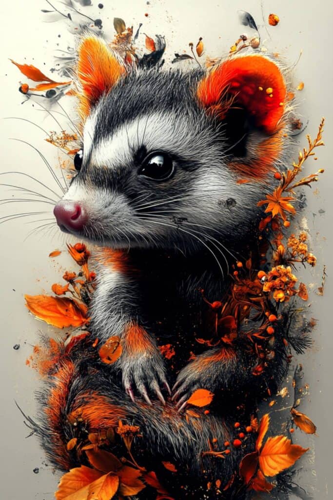 Spiritual representation of an opossum